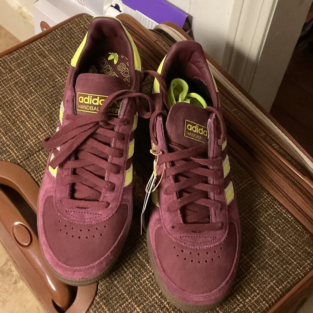 Adidas Handball spezial Burgundy and Yellow Sneakers